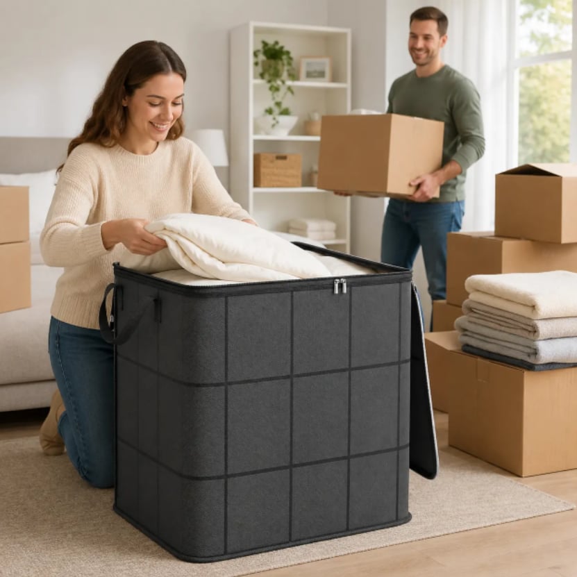 Spacious Moving Storage Bin – Zippered Organizer (BUY 1 GET 1 FREE)