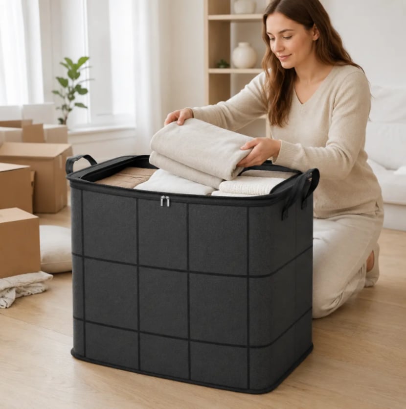 Spacious Moving Storage Bin – Zippered Organizer (BUY 1 GET 1 FREE)