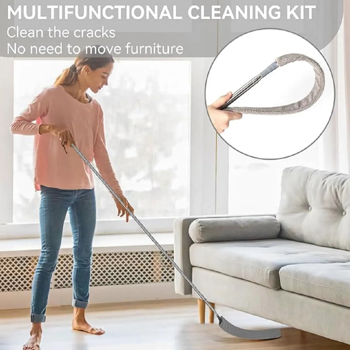 SweepReach™ – Flexible Gap Cleaner | Featherlight Microfiber | Quiet, Effortless Cleaning