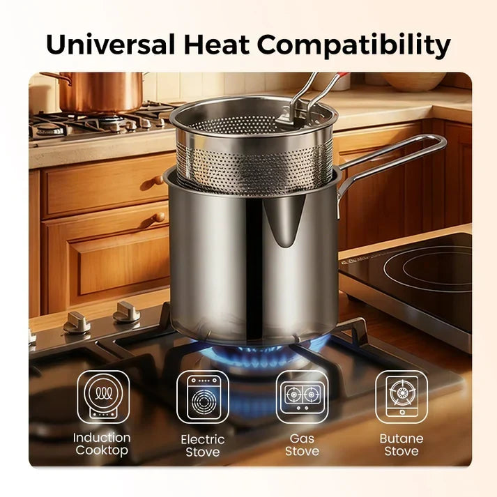 🔥304 Stainless Steel Multifuntional Fryer