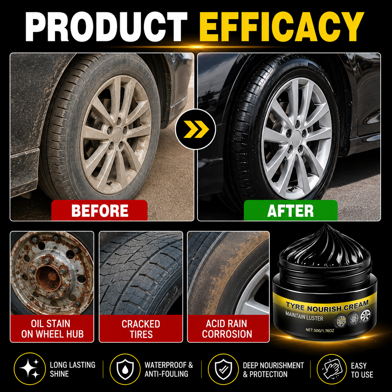 💥Powerful Wheel Cleaning Refurbish Wax 💥 Buy 1 Get 1 Free