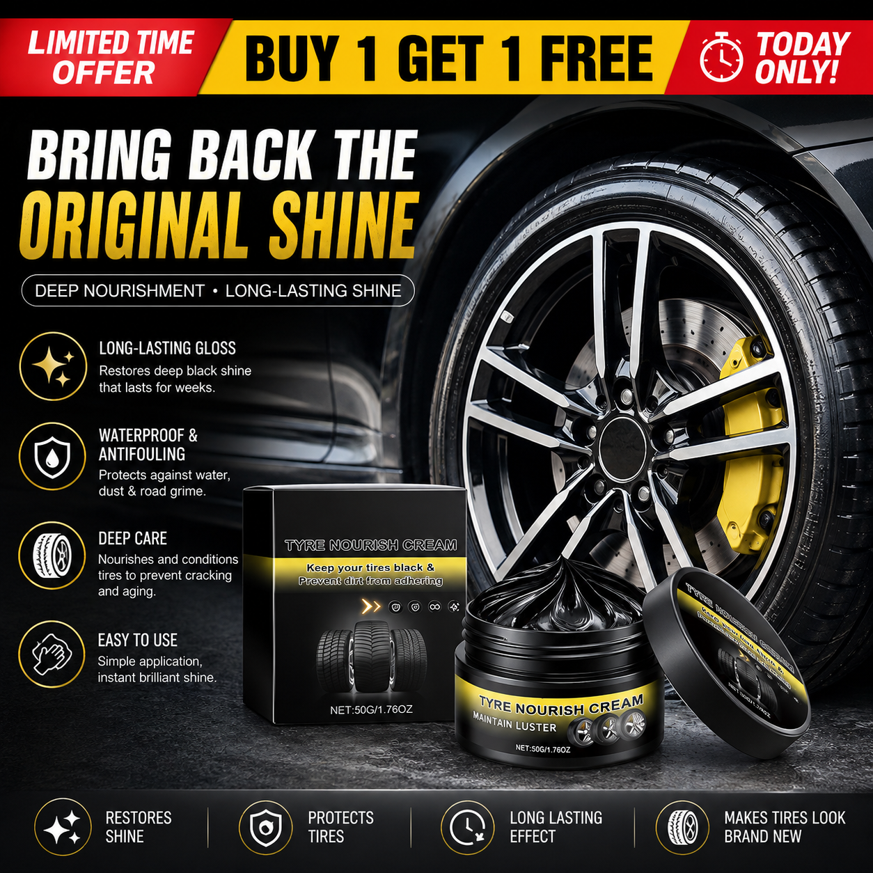 💥Powerful Wheel Cleaning Refurbish Wax 💥 Buy 1 Get 1 Free