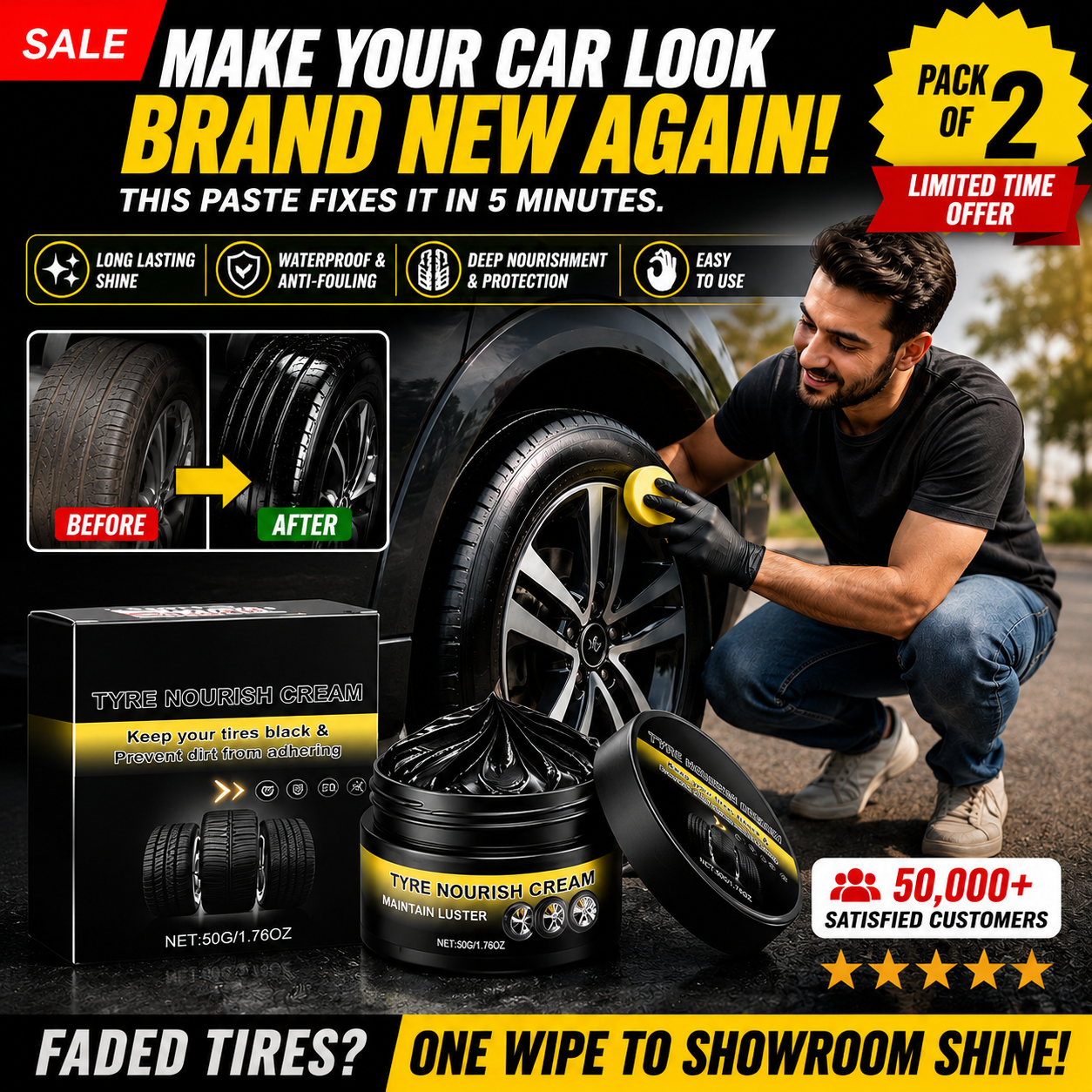 💥Powerful Wheel Cleaning Refurbish Wax 💥 Buy 1 Get 1 Free