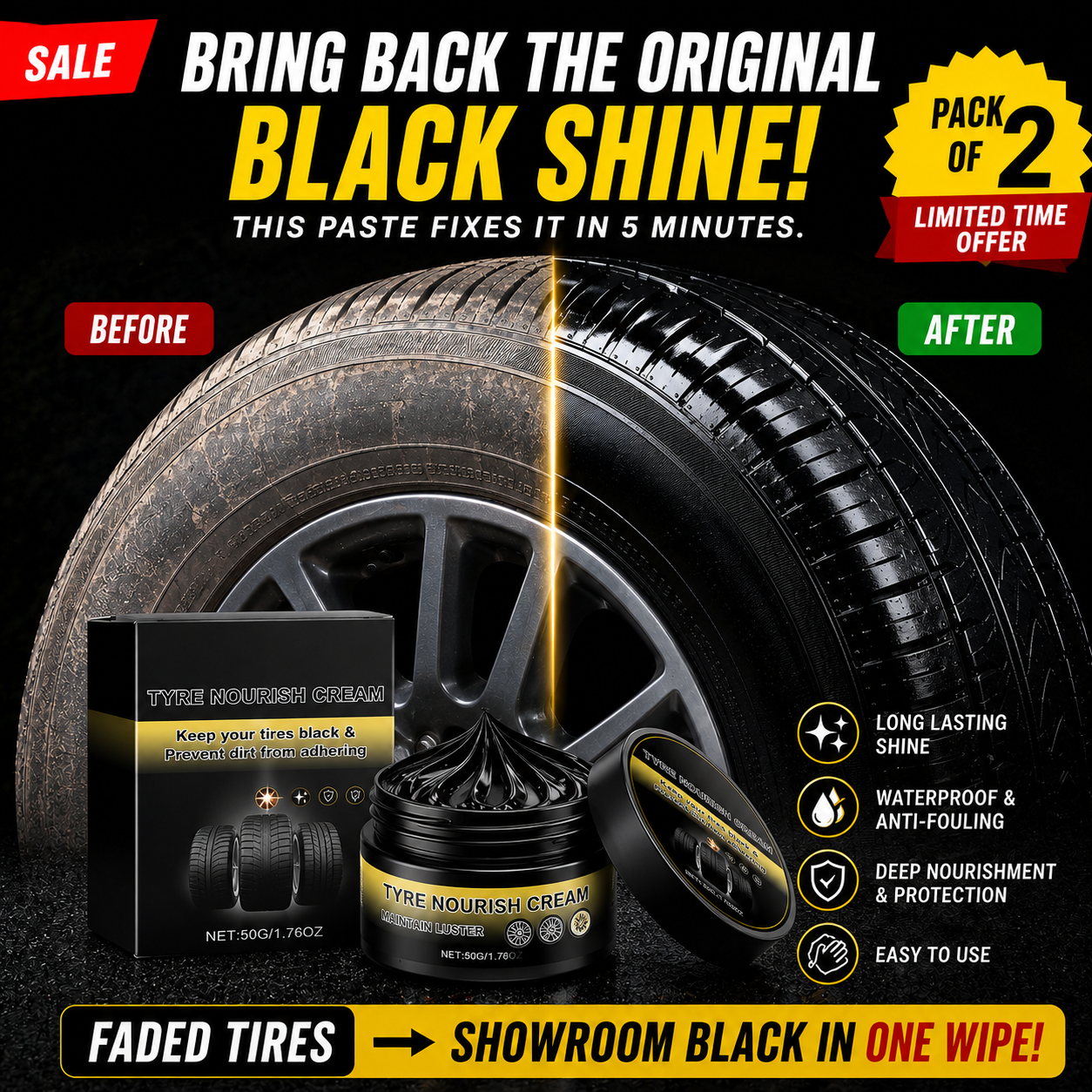 💥Powerful Wheel Cleaning Refurbish Wax 💥 Buy 1 Get 1 Free
