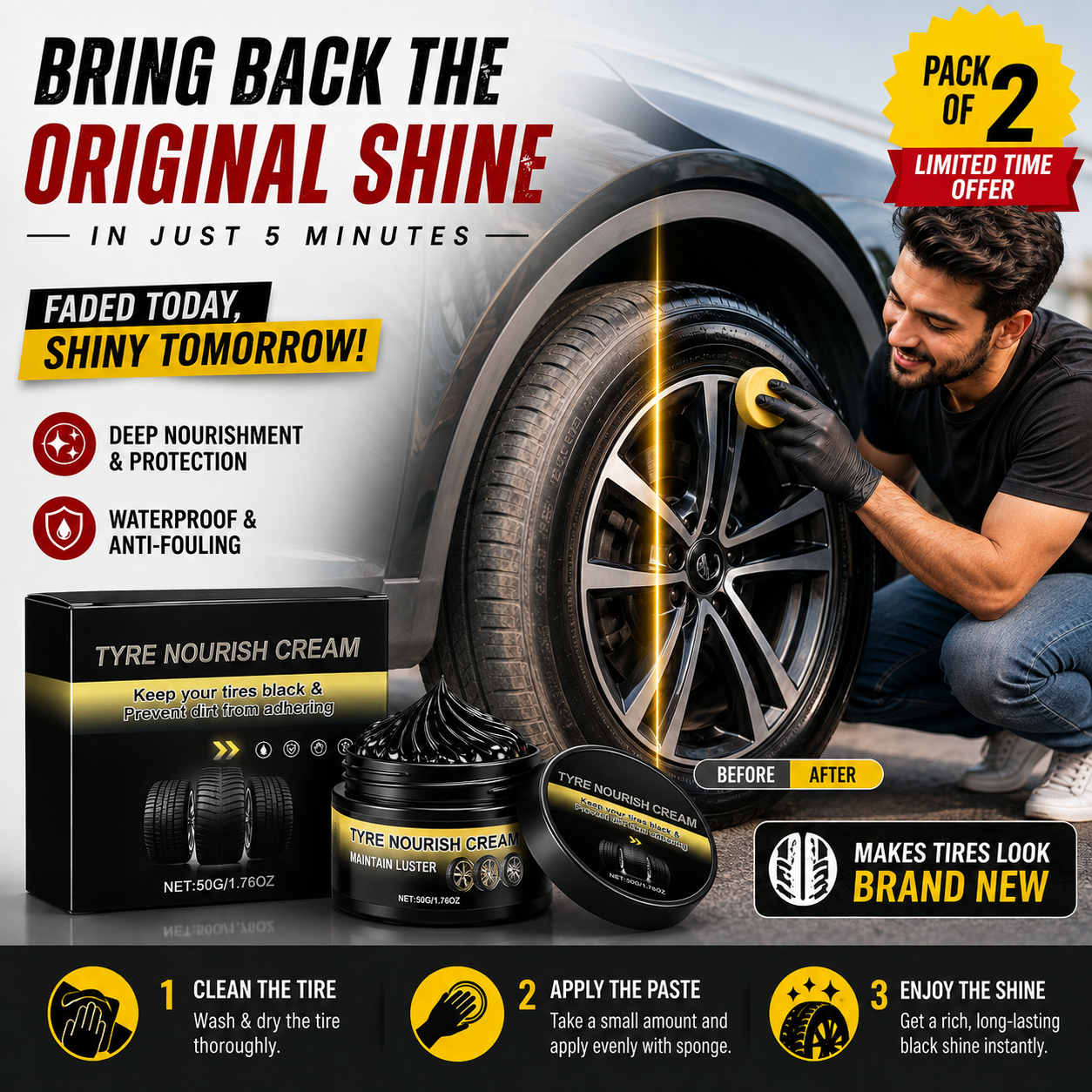 💥Powerful Wheel Cleaning Refurbish Wax 💥 Buy 1 Get 1 Free
