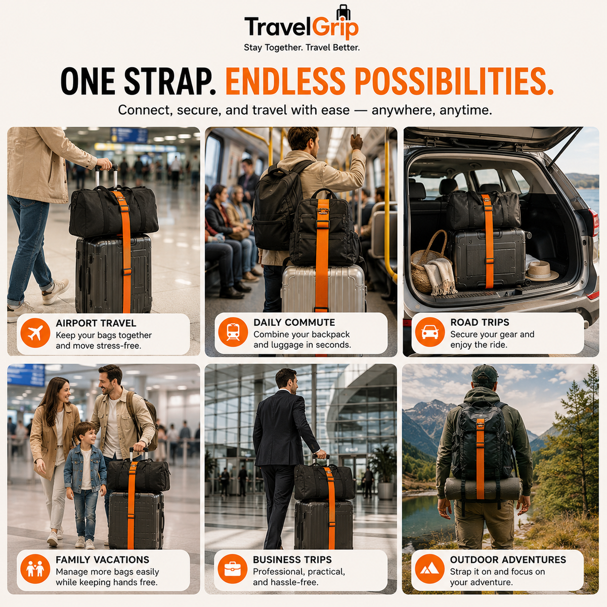 3-in-1 Travel Strap for Moving & Camping Travel Better (BUY 1 GET 1 FREE)