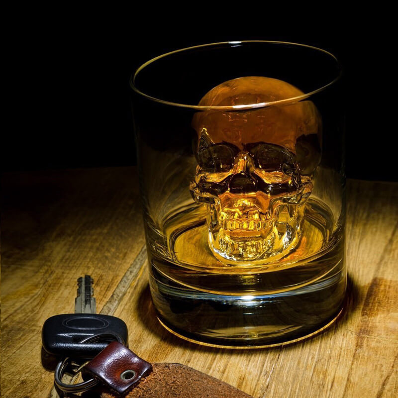 DIY Silicone Skull Ice Cube Tray – Giant slow-melt✨(4 Skull In One)