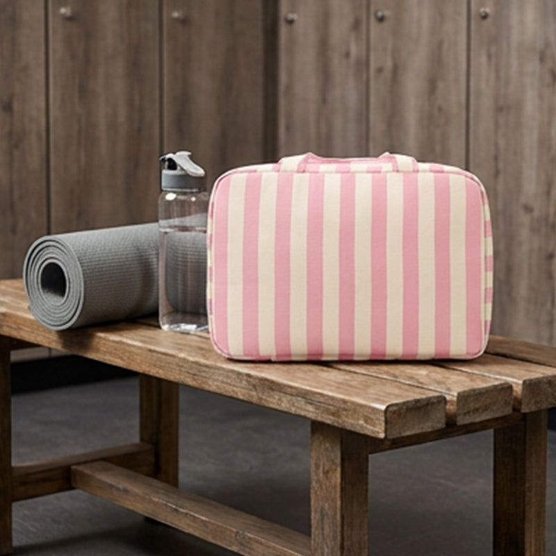 ✨ Striped Hanging Travel Toiletry Bag