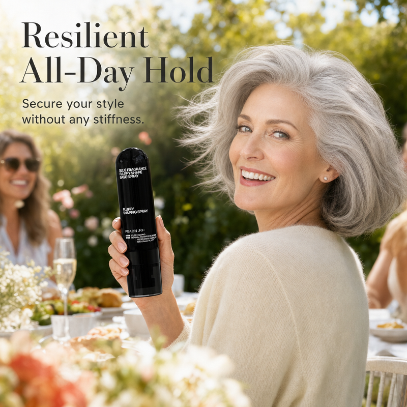 Peach-scented volumizing & setting spray—for lightweight, bouncy hair and long-lasting hold